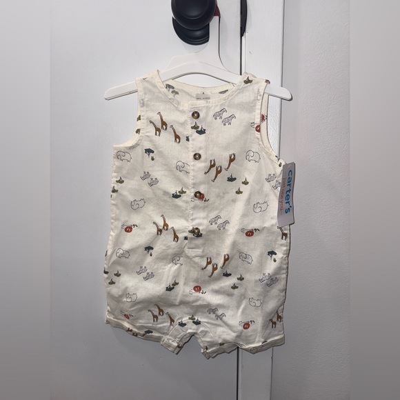 Carter's Other - Carter's Cream Baby Romper with Animal Design 6 Month Baby